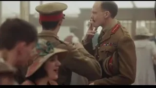 man in military uniform speaking to people — Peaky Blinders