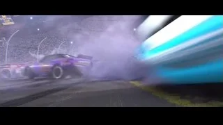 race cars on track crashing — Cars