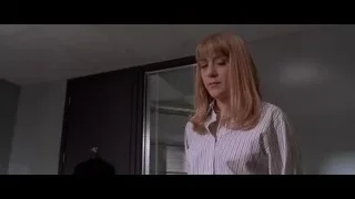 man and woman conversing in office — American Psycho