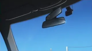 car interior with rearview mirror — Weathering with You