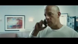 bald man talking on mobile phone — Furious Seven