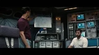 two men explaining in spaceship control room — Interstellar