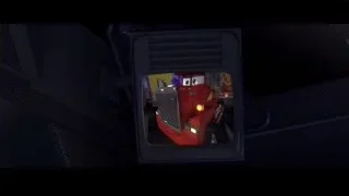 device displaying red robot figure — Cars