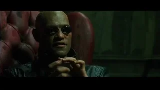 bald man in sunglasses in red chair — The Matrix
