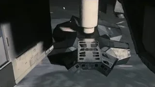Futuristic spaceship flying in sky — Interstellar