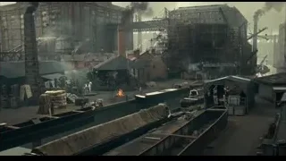 ruined industrial cityscape with smoke and boats — Peaky Blinders