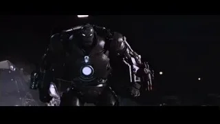 robot with glowing red eyes — Iron Man