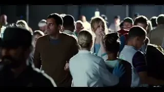 group of people in crowded tense room — Jurassic World