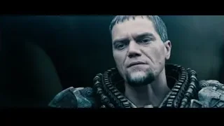 man in metallic armor in futuristic setting — Superman: Man of Steel