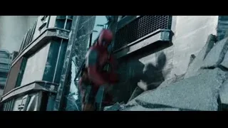Deadpool with swords in destroyed city — Deadpool 2