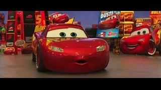 Lightning McQueen parked in garage — Cars 3