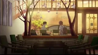 two people sitting at cafe table — I Want To Eat Your Pancreas