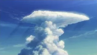 Large cloud in blue sky with sun — Weathering with You
