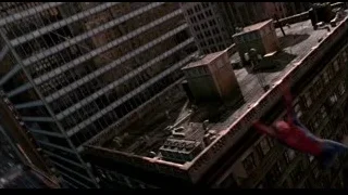Spider-Man flying over cityscape — Spider Man