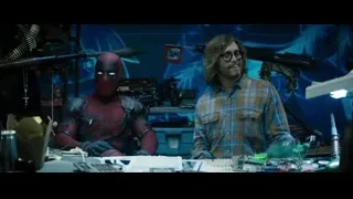 Deadpool and man at desk with equipment — Deadpool 2