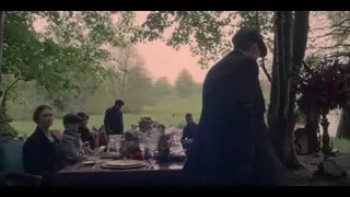 men in formal garden gathering — Peaky Blinders