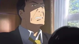 Animated man in suit looking out window — Your Name