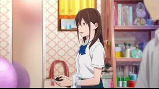 girl in uniform holding water — I Want To Eat Your Pancreas