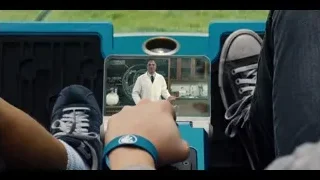 Person sitting in car with feet up — Jurassic World
