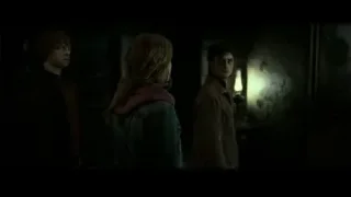 Harry Potter characters in dimly lit library — Harry Potter and the Deathly Hallows 2