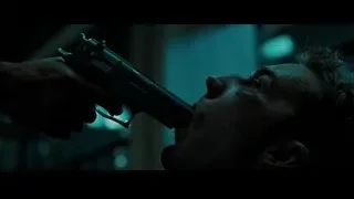 man with mouth open near gun — Fight Club
