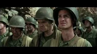 group of men in military uniforms with helmets — Hacksaw Ridge