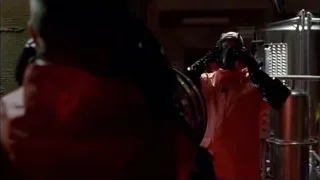 Man in red protective suit and gas mask — Breaking Bad