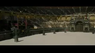 Empty arena with distant crowd — Gladiator 2